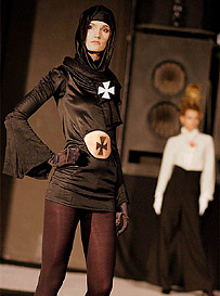 fashion model Franzisca Scheffer poses for fashion designer Torsten Amft - trend collection fall/winter 2008-09