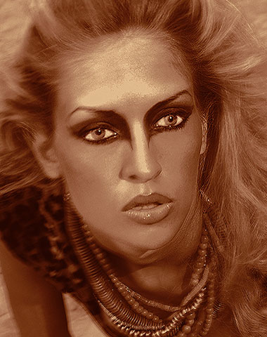 international fashion model Vera Gafron was styled as gepard
