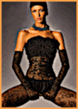 Model from the young luxury fashion collection by Germany's designer Torsten Amft