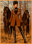 International model Claire weares a high craft classic rider costume from german fashion designer Amft