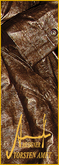 Detail view from structure of the weatherproof raincoat in animal optic manufactured by German fashion designer Torsten Amft - Berlin.