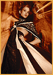 International model Vera Gafron in a haute couture robe from german fashion designer Amft